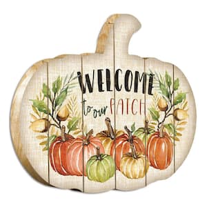 Charlie Welcome Pumpkin Unframed Graphic Print Typography Art Print 15 in. x 17.25 in. .