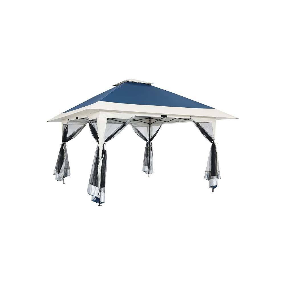 13 ft. x 13 ft. Blue Instant Pop Up Gazebo with Zippered Mesh Mosquito Netting, Wheeled Roller Carry Bag price history on PriceWatchPro