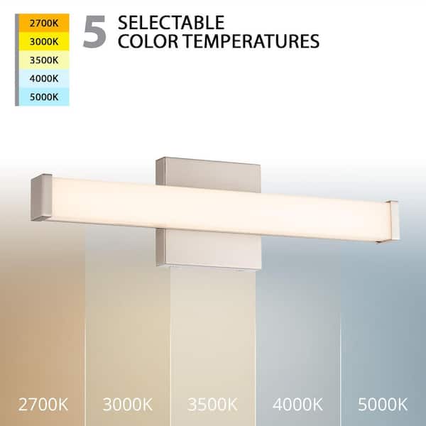 WAC LIMITED Slim 18 in. 1 Light Selectable 5CCT Brushed Nickel LED