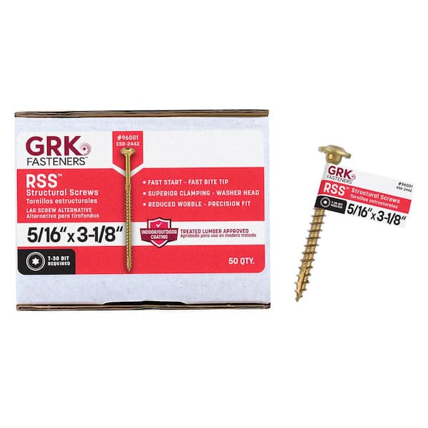 5/16 in. x 3-1/8 in. RSS Star Drive Washer Head Alternative Lag Screw