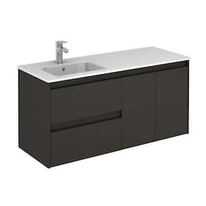 47.5 in. W x 18.1 in. D x 22.3 in. H Bathroom Vanity Unit in Anthracite with Vanity Top and Basin in White