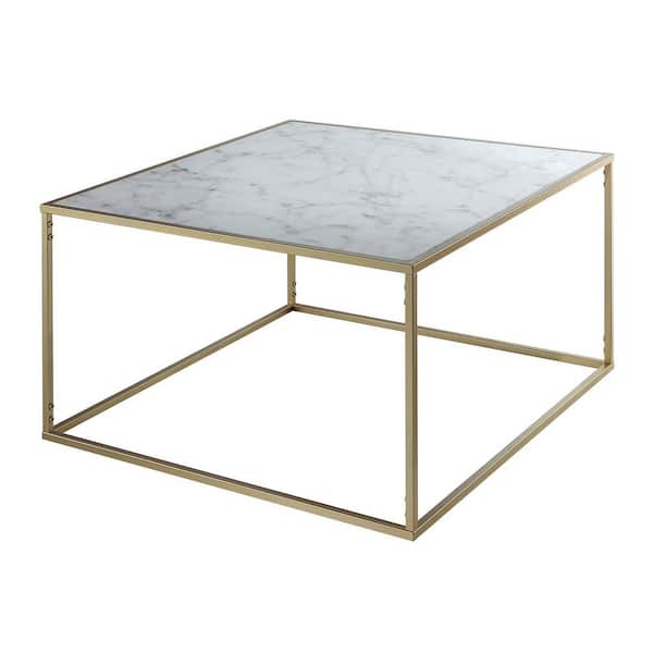 Convenience Concepts 33 in. Gold Medium Square Wood Coffee Table