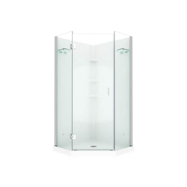 MAAX Papaya 36 in. x 36 in. x 72 in. Center Drain Corner