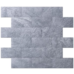 Stone Design Blue-Grey 13 in. x 11 in. PVC Peel and Stick Tile for Kitchen Bathroom Fireplace (9.9 sq. ft./pack)