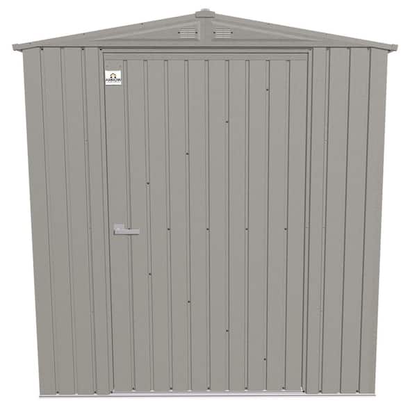 Arrow Elite 6 ft. W x 6 ft. D Cool Grey Metal Premium Vented Corrosion Resistant Steel Storage Shed 34 sq. ft.
