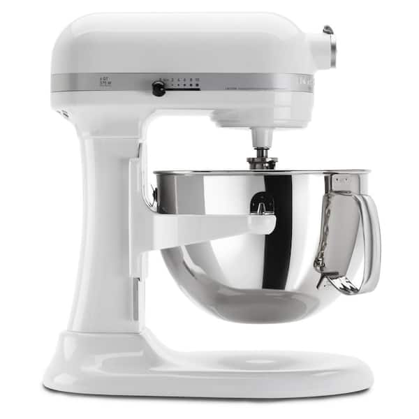 Professional 600 Series 6 Qt. 10-Speed White Stand Mixer with Flat Beater, Wire Whip and Dough Hook Attachments