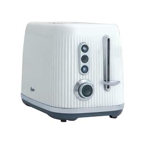 Retro 2-Slice Toaster with Extra Wide Slots in White