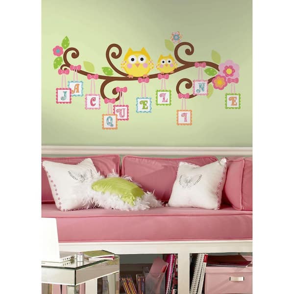 RoomMates 18 in. x 40 in. Scroll Tree Letter Branch 98-Piece Peel and Stick Giant Wall Decal