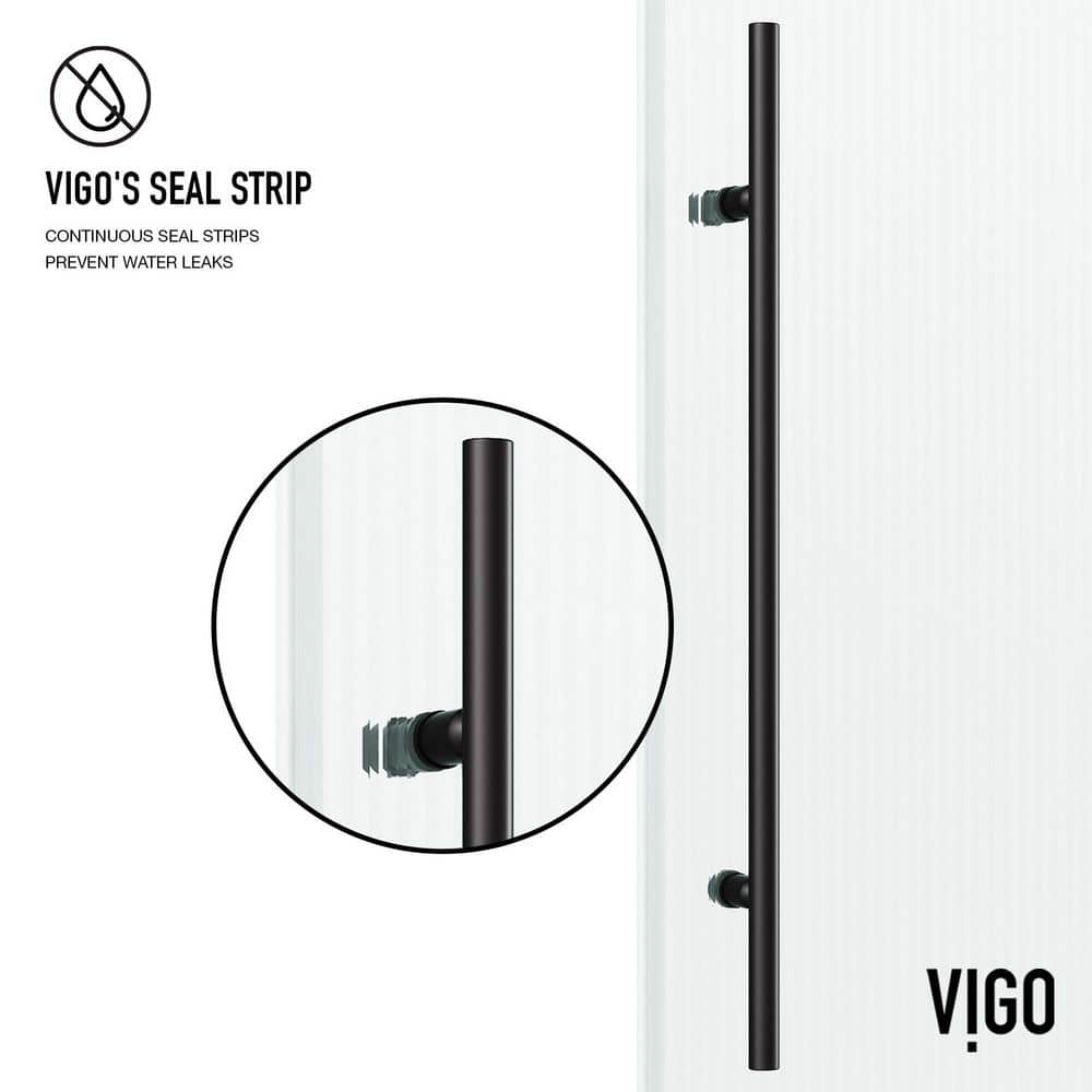 Elan E-Class 60" Matte Black Frameless Sliding Tub Door with Fluted Glass