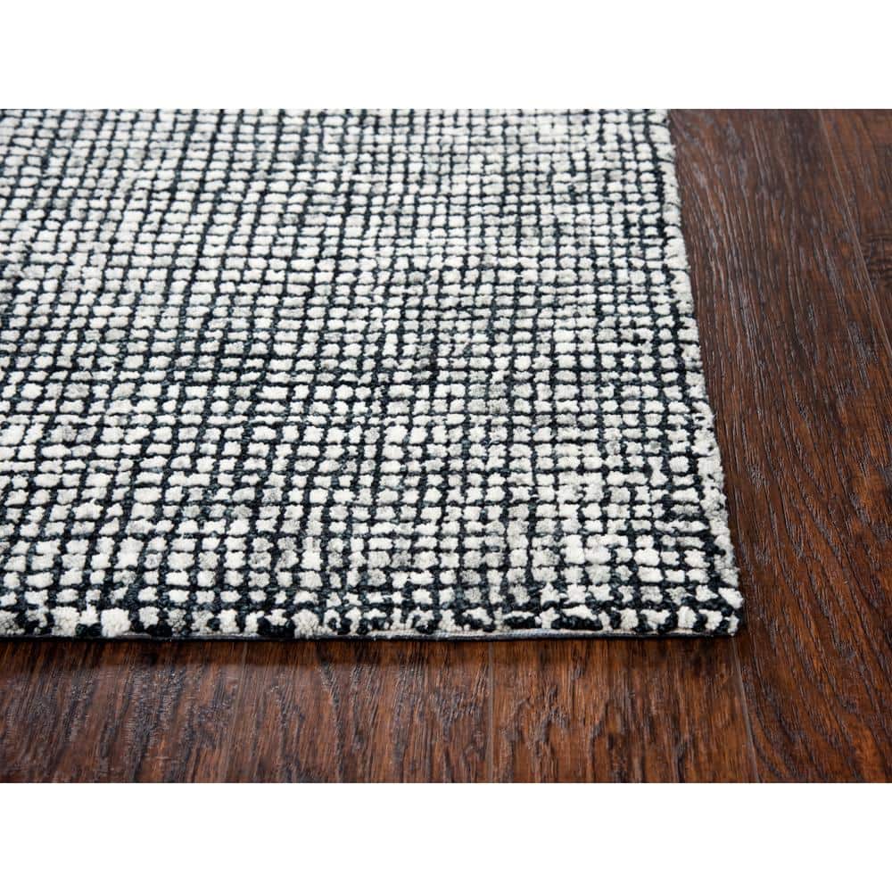 Storm Black and Beige Hand-Tufted Wool Area Rug