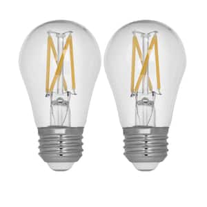 40-Watt Equivalent A15 Dimmable Filament CEC 90+ CRI Clear Glass LED Ceiling Fan Light Bulb in Bright White (2-Pack)