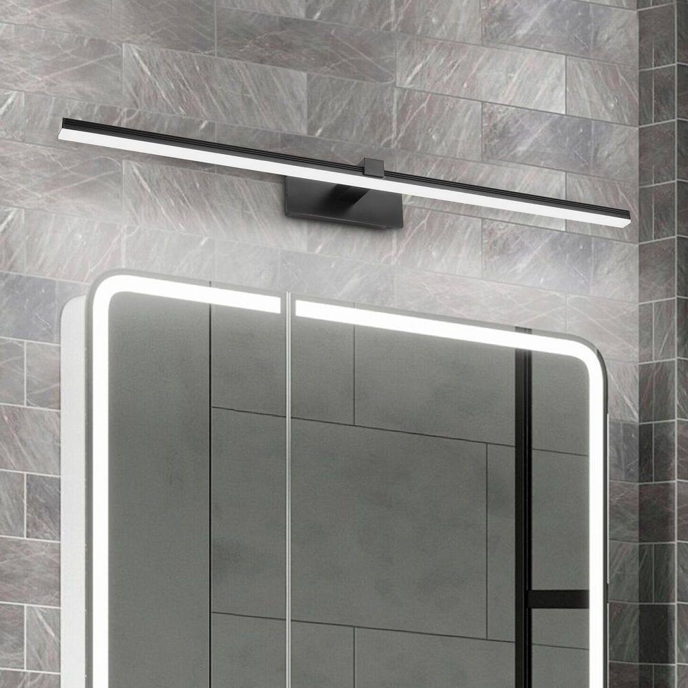 NIMBUS 1-Light 31.7 in. W Black Integrated LED Vanity Light Bar Modern Minimalist Wall Sconce for Bathroom and Vanity price history on PriceWatchPro