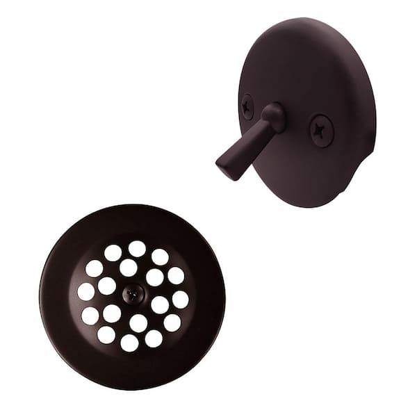 Westbrass Beehive Grid Tub Trim Grate with Trip Lever Faceplate, Oil Rubbed Bronze