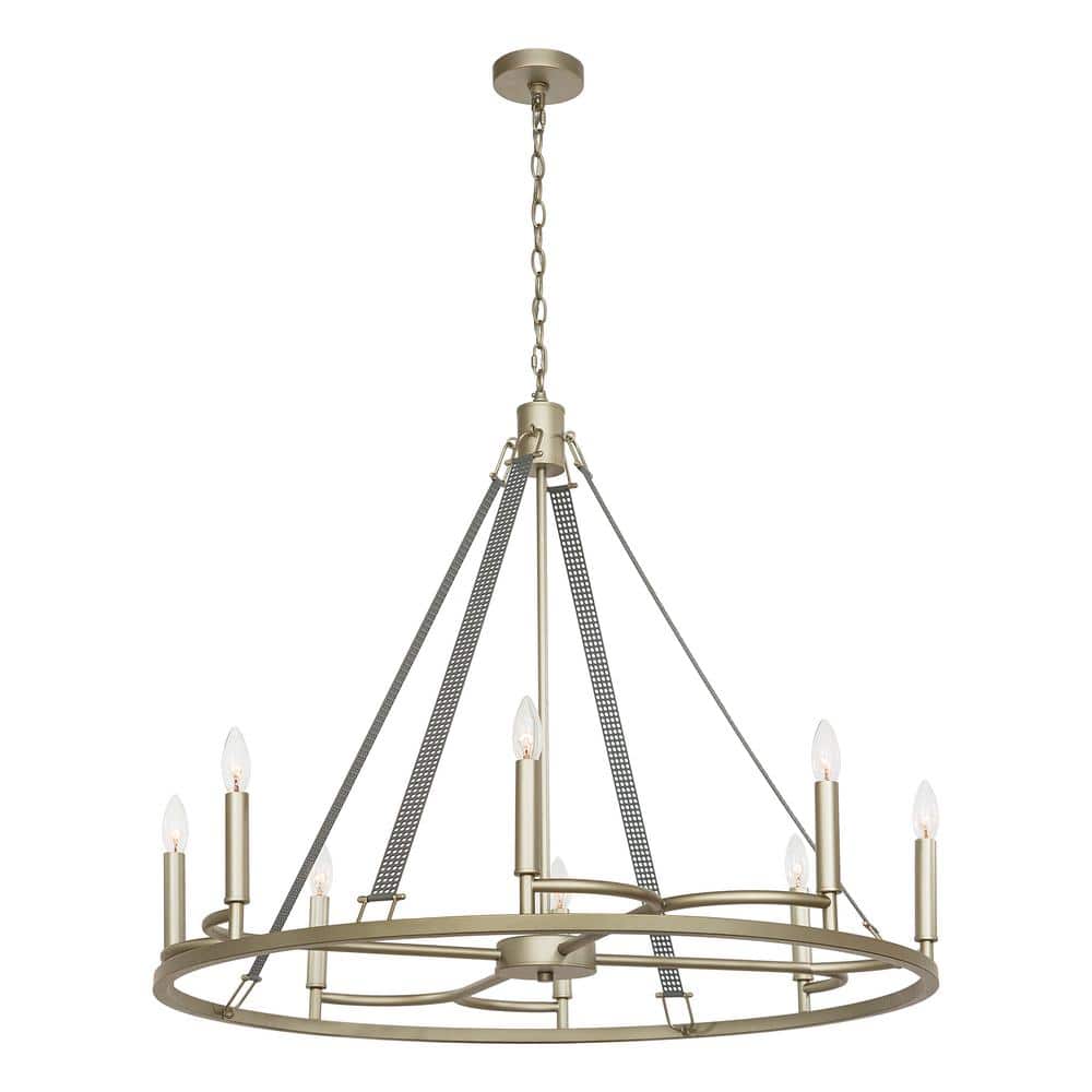 Vanity Art 60W 22-Light in White/Antique Silver Candle Style Wagon Wheel Chandelier Light, Bulb Not Included