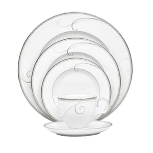 Platinum Wave 5-Piece (Platinum) Porcelain Place Setting, Service for 1