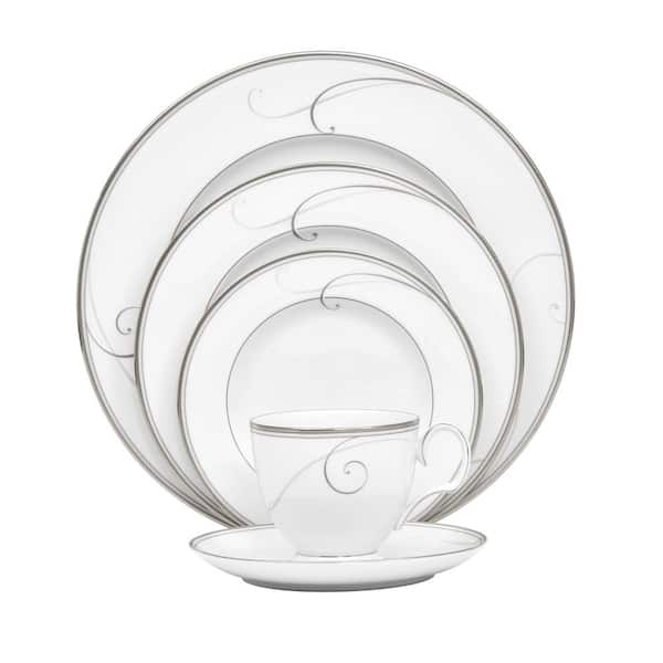 Noritake Platinum Wave 5-Piece (Platinum) Porcelain Place Setting ...