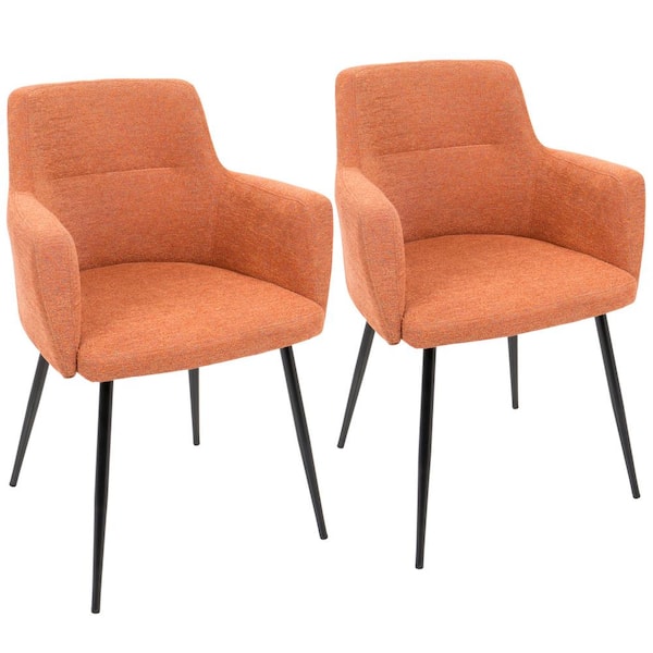 Lumisource Andrew Contemporary Orange Dining/Accent Chair (Set of 2)