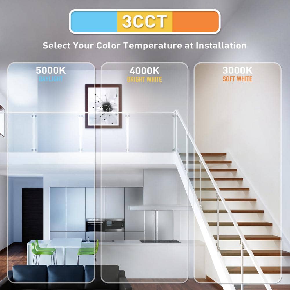 White Adjustable Color Temperature Ultra-Thin LED Recessed Light Kit, 4-Pack