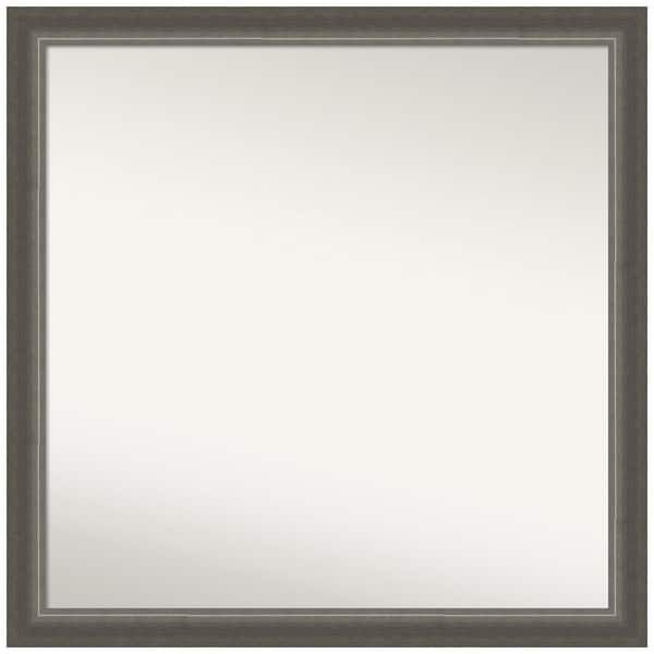 Amanti Art Domus Dark Silver 29 in. W x 29 in. H Non-Beveled Wood Bathroom Wall Mirror in Silver