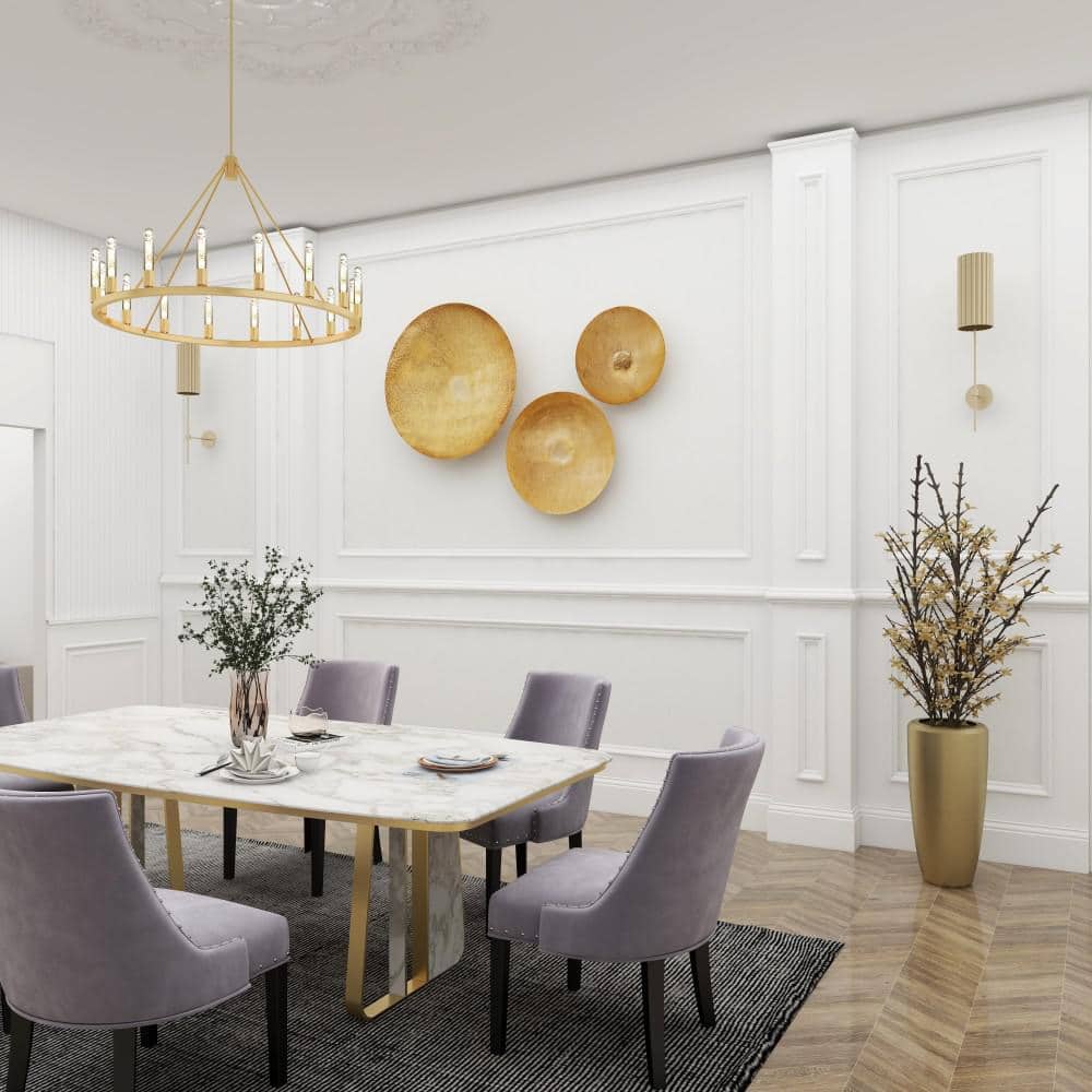 Gold Large Metallic Round Disk Wall Decor Set