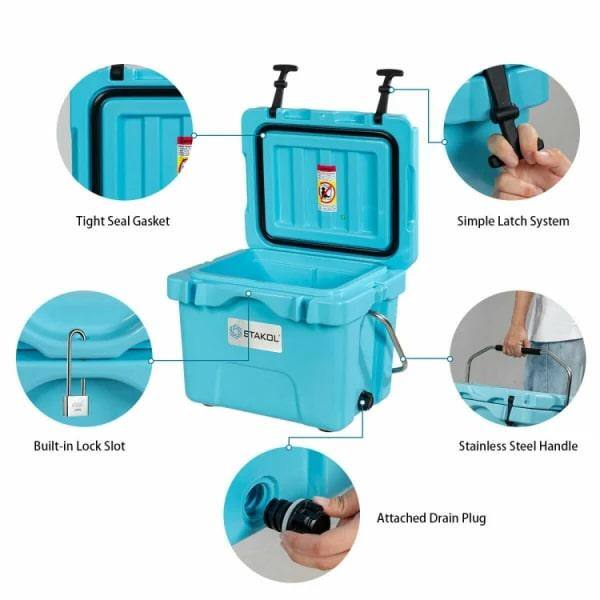 ITOPFOX 16 Qt 24-Can Capacity Portable Insulated Ice Cooler with 2