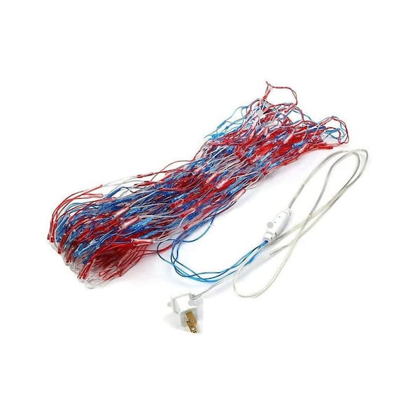 Adrinfly American Flag Series 420-Light 3.3 ft. Outdoor Plug-In Integrated LED Fairy Light Net String-Light