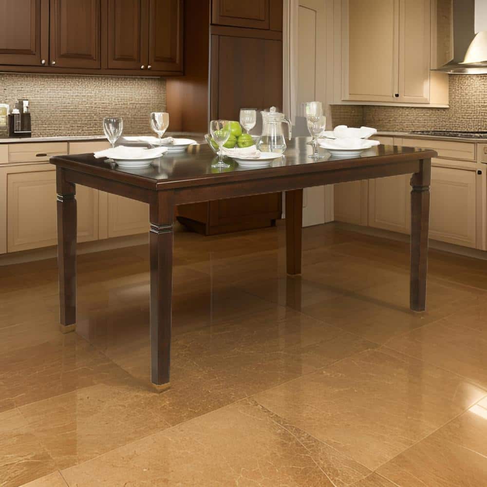 Oak Brown Rectangular Wooden Dining Table with Tapered Legs