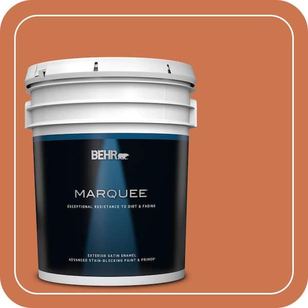 BEHR MARQUEE 5 gal. #PMD-103 Sweet Carrot Satin Enamel Exterior Paint & Primer