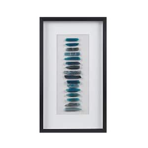 Cerulean Stones Framed Blue Agate Shadowbox Wall Decor Panel 13.78 in. W x 23.62 in. H