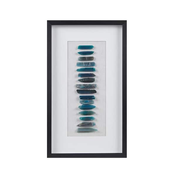 Cerulean Stones Framed Blue Agate Shadowbox Wall Decor Panel