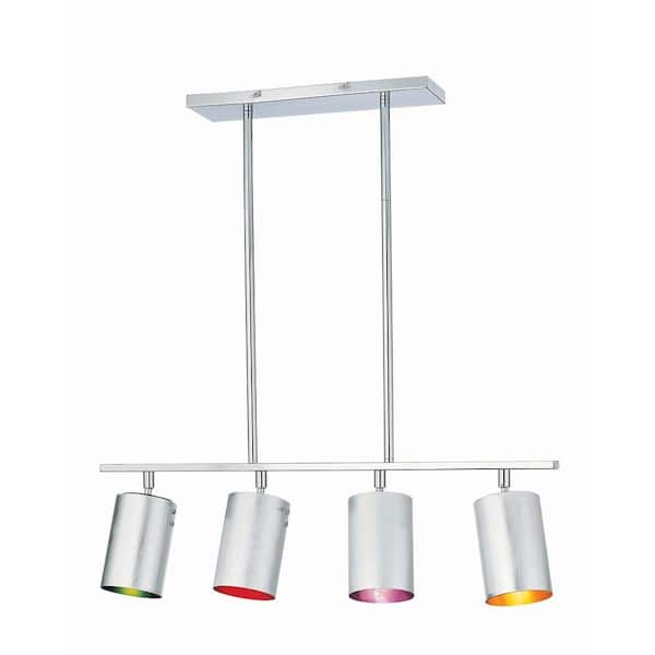 Illumine 4-Light Multi Color Chrome Lamp Chandelier