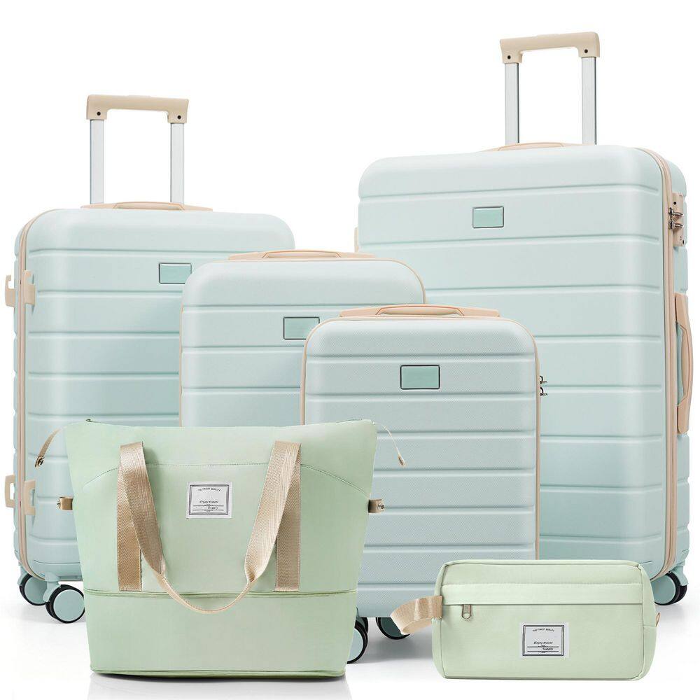 6-Piece Grey Green ABS Plastic Hardside Luggage Set with TSA Lock,Travel Duffel Bag and Adjustable Handle price history on PriceWatchPro