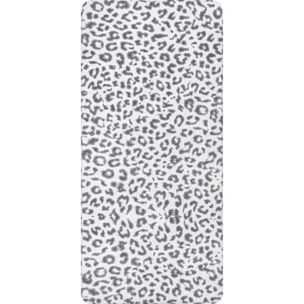 Leopard Print Light Gray 2 ft. x 4 ft. Anti Fatigue Kitchen or Laundry Room Comfort Mat