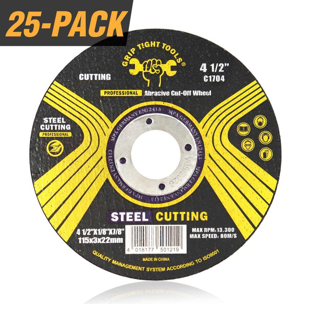4-1/2 in. x 1/8 in., 7/8 in. Cut off Wheel, Cutting Disc for Metal & General Purpose Blade (25-Pack) price history on PriceWatchPro