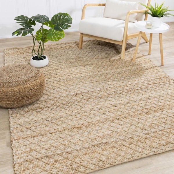 Verda Collections 8 ft. x 11 ft. Beige Geometric, Trellis Indoor Area Rug