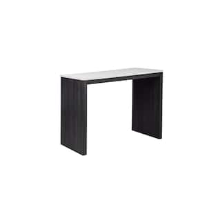 Modesta Black/Beige Faux Marble 47 in. W Sled Counter Height Dining Table (Seats 2)