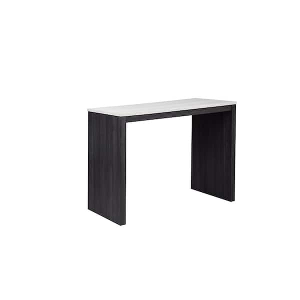 Modesta Black/Beige Faux Marble 47 in. W Sled Counter Height Dining Table (Seats 2)