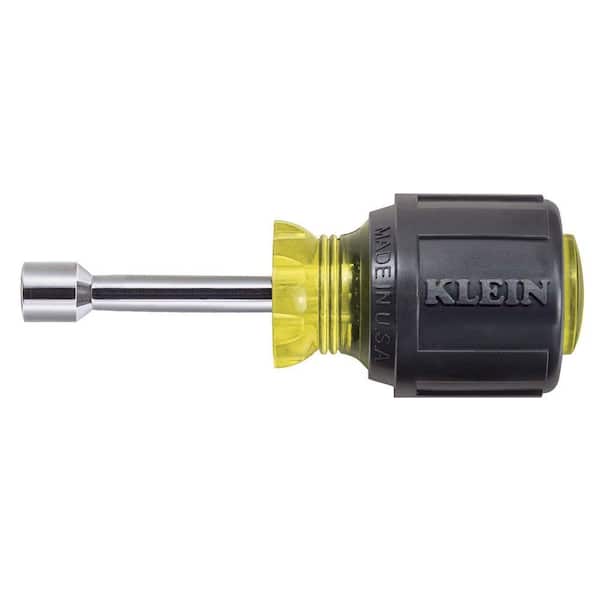 Klein Tools 5/16 in. Stubby Nut Driver with 1-1/2 in. Hollow Shaft- Cushion Grip Handle