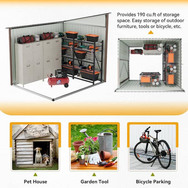 Sizzim 5 ft. W x 7 D ft. Outdoor Metal Storage Shed (40 sq. ft