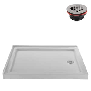 NT-152-48WH-RH 48 in. L x 36 in. W Corner Acrylic Shower Pan Base, Glossy White with Right Hand Drain,ABS Drain Included