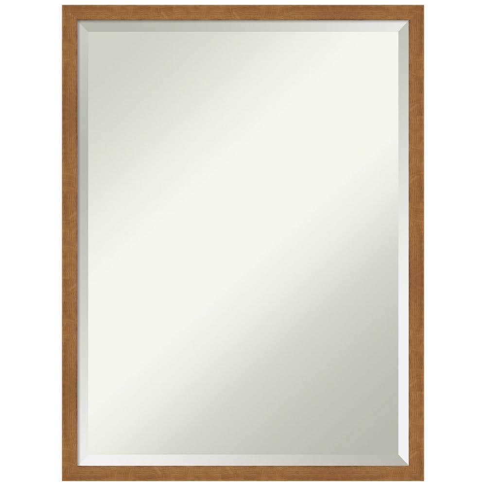 Blonde Wood Beveled Bathroom Vanity Mirror 19x25