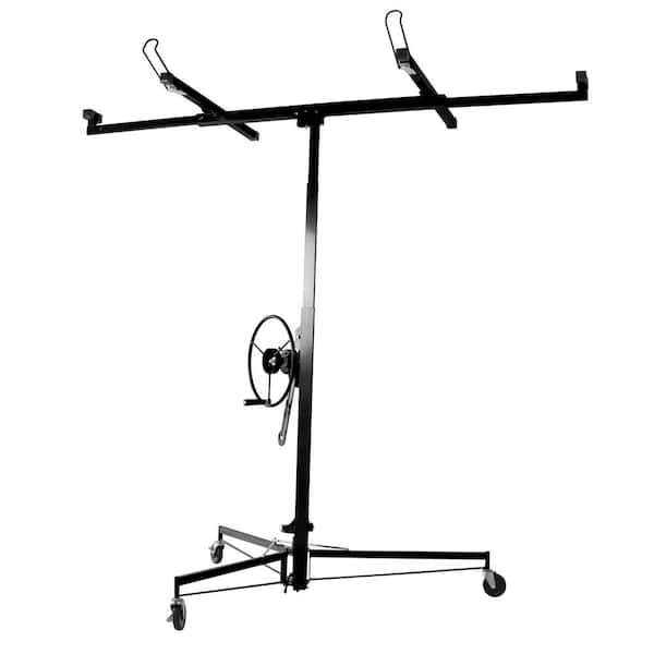 Tunearary 11 ft. Drywall Panel Lifter, Drywall Panel hoist, Jack Lifter Jack Rolling Caster Panel Hoist, Black