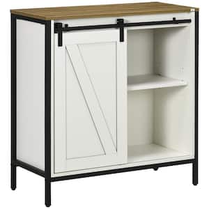 White Wood 31.5 in. H Storage Cabinet Sideboard with Adjustable Shelf