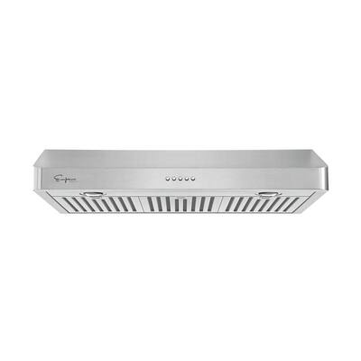 36 in. Ducted Under the Cabinet Range Hood in Stainless Steel with Permanent Filters and LED Lights
