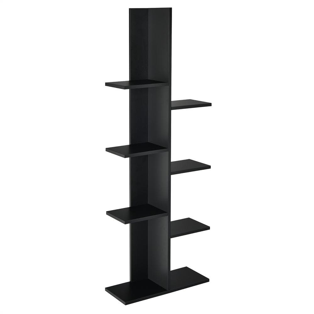 Costway 55.5 in. Black Engineered Wood 8-Shelf Modern Bookcase with Durable  JZ10026DK - The Home Depot