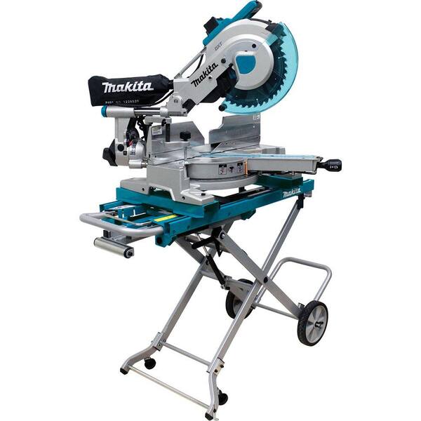 Makita 15 Amp 10 in. Dual Slide Compound Miter Saw with Laser and Stand