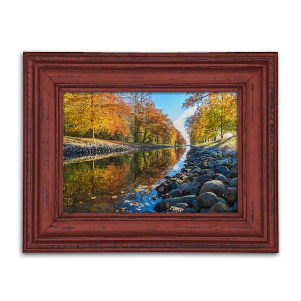 Furniture Pipeline 5 in. x 7 in. Classic Edition Crimson 1.5 in. Thick Picture Frame
