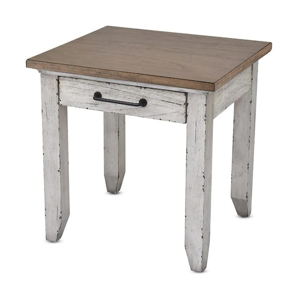 Steve Silver Bear Creek Rustic Ivory and Honey End Table