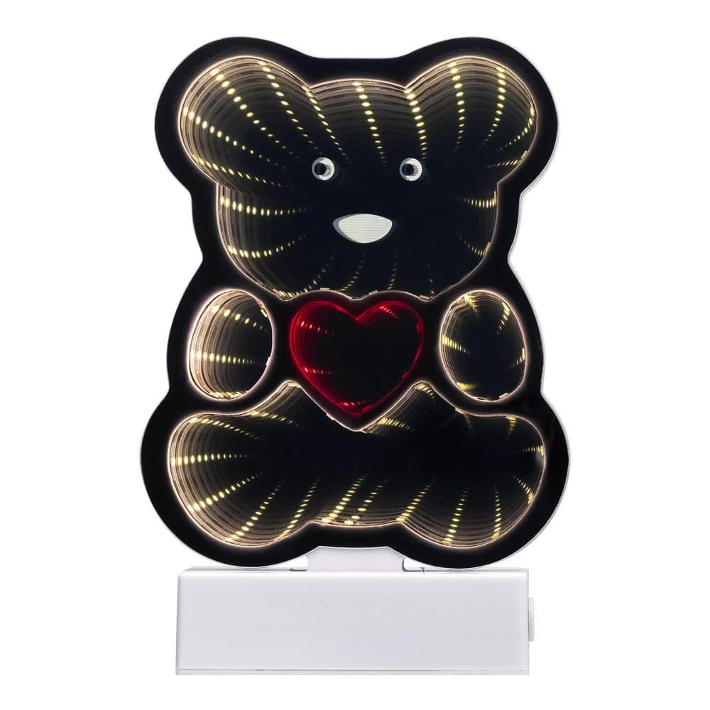 "LED Lighted 3D Teddy Bear with Heart Infinity Mirror - 8""" price history on PriceWatchPro