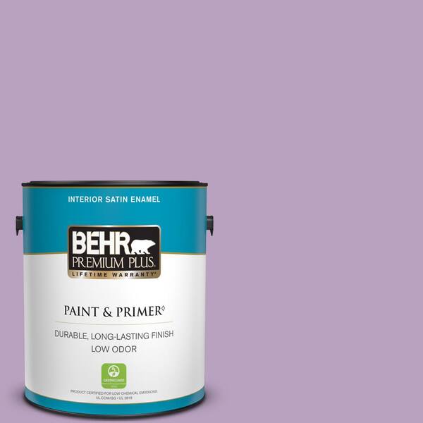 BEHR PREMIUM PLUS 1 gal. #660D-4 Lilac Rose Satin Enamel Low Odor Interior Paint & Primer